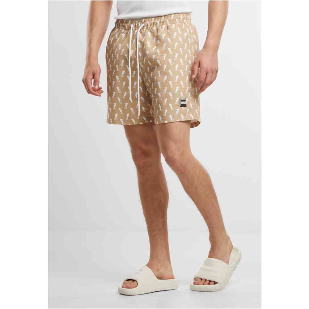 Urban Classics - Pattern Badehose - Beige